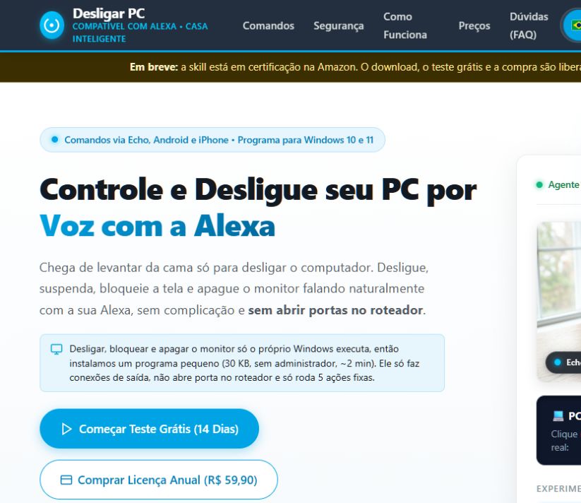 Desligar PC — Controle por voz