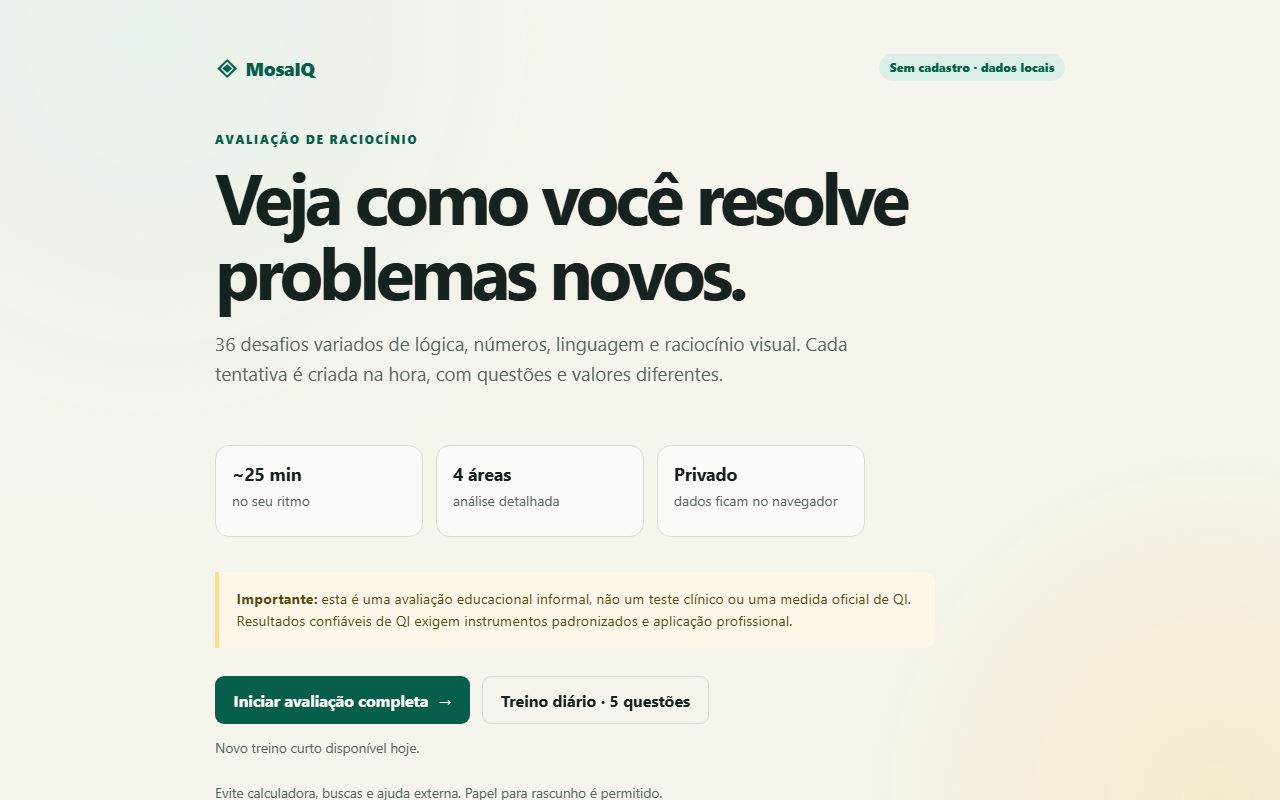MosaIQ — Avaliação Cognitiva